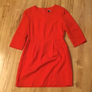 J. Crew Red Sheath Long Sleeve Dress